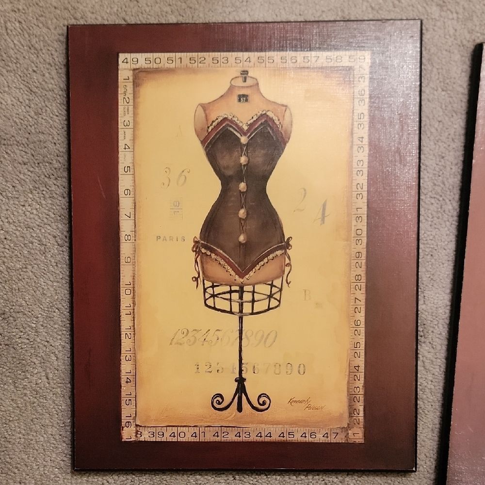 Vintage Dress Form Wall Art Set - Picture 6 of 7